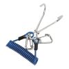 equlup Stainless Steel Double Diving Hook, Spring Coiled Diving Lanyard Double End Snap Clip Dive Hook Spring Coiled Lanyard for Cameras and Dive Lights (Blue) view 3