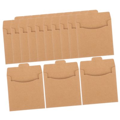 DIYEAH 50pcs Kraft Paper Cd Sleeves DVD Storage Bag Cd Covers for Home Office School