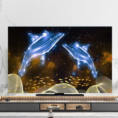 Abstract Art TV Dust Cover Polyester Fiber Protection Cover TV Dust Cover for Hanging Curved Screen Desktop Protective Cover Home Decoration(Size:45-48IN(W110xH65CM),Color:A)