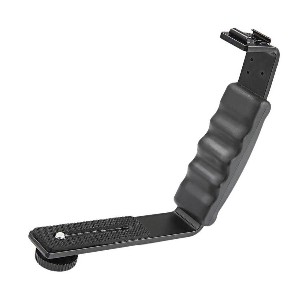 Aluminum Alloy L-Bracket Handle for DJI Osmo Mobile 2/3 & Smooth 4  Dual 1/4" Mounts, Adjustable Rail, Non-Slip Grip