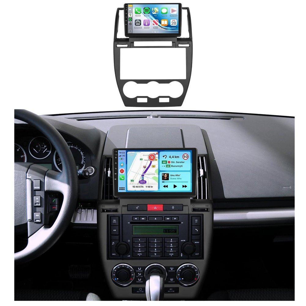 Radio for Land Rover Freelander 2 LR2 2007-2012 Car Stereo with Wireless Carplay Android Auto,5.0 Bluetooth 32EQ,9inch 1280x720P IPS Touch Screen,FM/RDS Android 15 GPS WiFi AHD Backup Camera