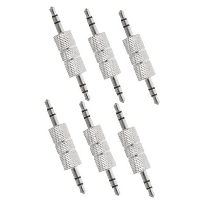 Angoily 6Pcs Male to Male Audio Extender Mixer Conversion Connector Durable Microphone Adapter