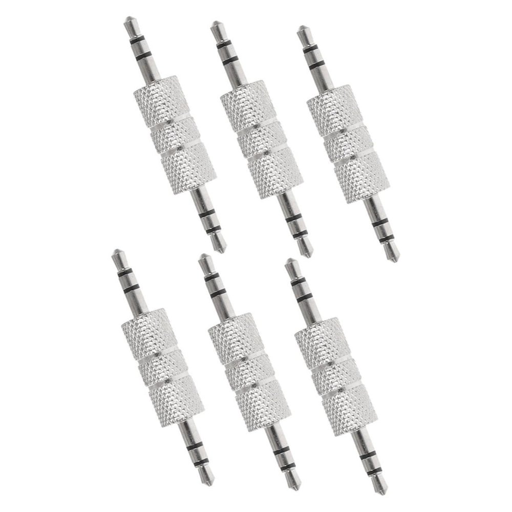 Angoily 6Pcs Male to Male Audio Extender Mixer Conversion Connector Durable Microphone Adapter