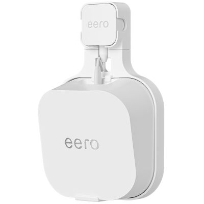 PUUUCI Outlet Wall Mount Bracket for eero 7 Mesh Wi-Fi 7 Router - A Space-Saving Accessory with Cord Management, Supports Vertical or Horizontal Outlets (White, 1 Pack)