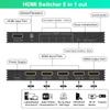 8K HDMI Switch 4K 120Hz - 5 in 1 Out HDMI Splitter Switcher 8K@60Hz 4K@120Hz with Remote 3D HDR10+ HDCP 2.3 CEC, Use for PS5/4/3 Xbox DVD Player Fire Stick Roku TV PC Nintendo Switch view 2