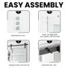 32 x 84 in 3-Lite Frosted Glass and Wood Paneled Barn Door with Installation Hardware Kit view 3