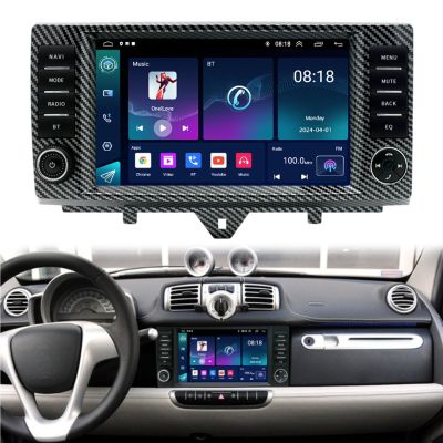 ASHOIH 9 Android 10 Car Stereo for Smart Fortwo 2011-2014, Touch Screen GPS Navigation with Wireless CarPlay, Android Auto, Mirror Link, DSP and Backup Camera(Size:4core 2+64G,Color:Carbon Fiber)