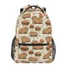 ALAZA Capybaras and Hamburgers Backpack for Women Men,Travel Casual Daypack College Bookbag Laptop Bag Work Business Shoulder Bag Fit for 14 Inch Laptop view 1