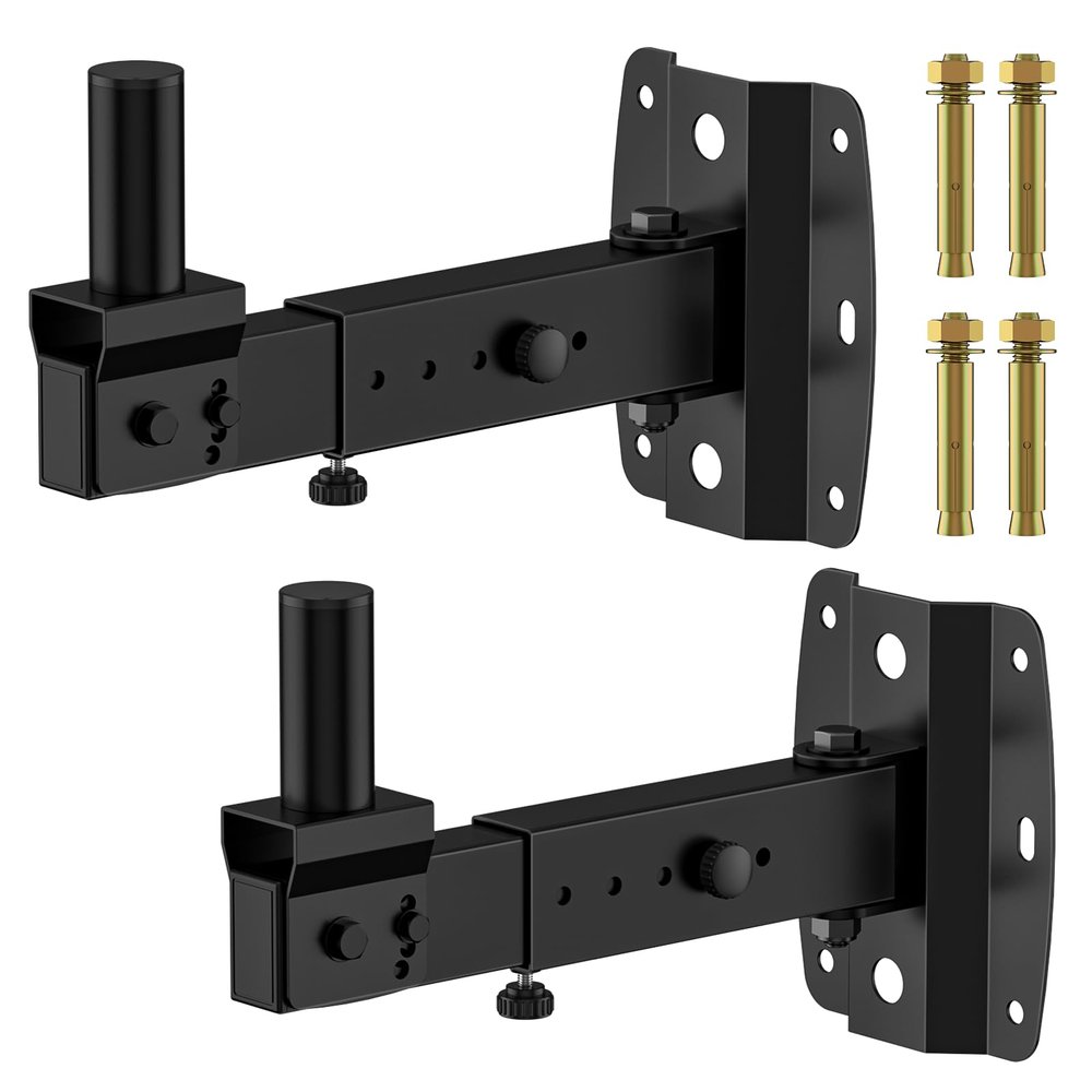 Aiweiwa Adjustable PA Speaker Wall Mount for 6"/8"/10"/12" PA Speaker Mount with 35mm Mounting Hole - Heavy-Duty Large Speakers Wall Mount Bracket Hold up to 110 Lbs for Space Saving