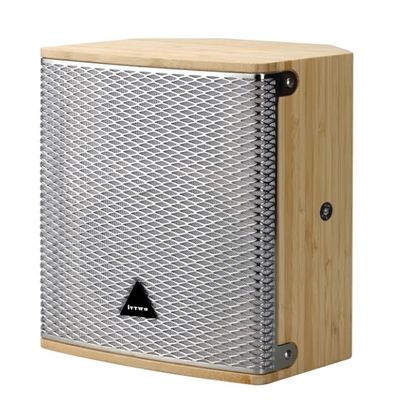 iVTWO Premium Bamboo Pro Audio Speaker - 300W RMS with 10" Woofer & 1" HF Driver - Natural Wood Finish, Chrome Grill (300x240x400mm, 11.5kg)