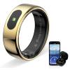 HPLSZCN Smart Ring, Health Ring Fitness Tracker, Smart Rings for Women Men,10ATM Waterproof Ring for iOS and Android, No Subscription Fee (Gold, 10) view 1