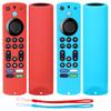 2Pack TOKERSE Silicone Remote Case Compatible with Fire Stick 4K Max (2nd Gen)/Toshiba/Insignia/Pioneer TV Alexa Voice Remote, Anti Slip Shockproof Protective Cover Sleeve with Lanyard - Red Blue view 1