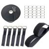 1 Inch x 16 Ft Hook and Loop Straps with 25 Metal Buckles - 50lbs Heavy Duty Reusable Cable Ties, Adjustable Cut-to-Length Securing Straps for Cord Management, Outdoor Gear & DIY (Black) view 1