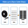 1 Inch x 16 Ft Hook and Loop Straps with 25 Metal Buckles - 50lbs Heavy Duty Reusable Cable Ties, Adjustable Cut-to-Length Securing Straps for Cord Management, Outdoor Gear & DIY (Black) view 3
