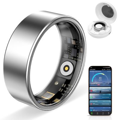 HPLSZCN Waterproof Smart Ring with Fitness Tracking, Heart Rate & Sleep Monitor, Step Counter for Android/iOS Phones,No Subscription Fee, Silver 10