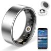 HPLSZCN Waterproof Smart Ring with Fitness Tracking, Heart Rate & Sleep Monitor, Step Counter for Android/iOS Phones,No Subscription Fee, Silver 10 view 1