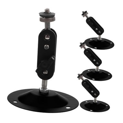 FELTECHELECTR 4sets Security Camera Wall Mount Bracket Holder for Camera Wall Mount Stand Easy Install Black