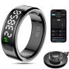 MagLoop Smart Ring Health Tracker for Men/Women with LED Dispay Screen,Fitness Ring Sleep Tracker,Fast Charging,for Pedometer Exercise,Monitor Sleep,Heart Rate, Stress,Waterproof (Black,13) view 1