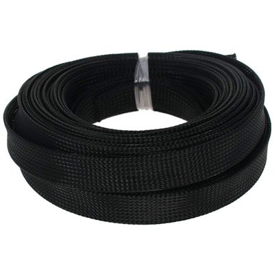 Heyiarbeit Braided Cable Sleeve 16mm x 10m PET Expandable Insulation Nylon Wire Protector Cable Sheath,Black Flexible Wire Mesh Sleeve