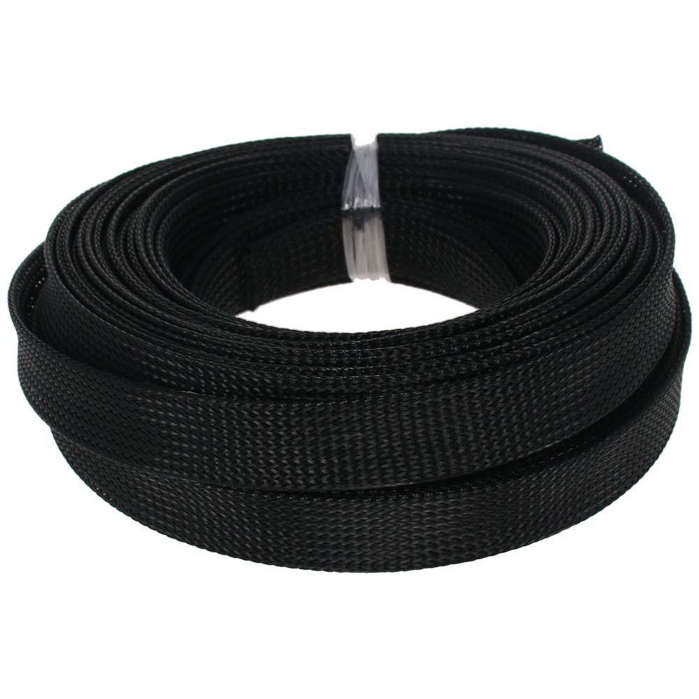 Heyiarbeit Braided Cable Sleeve 16mm x 10m PET Expandable Insulation Nylon Wire Protector Cable Sheath,Black Flexible Wire Mesh Sleeve