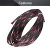 Heyiarbeit Braided Cable Sleeve 6mm x 5m PET Expandable Insulation Nylon Wire Protector Cable Sheath,Black Pink Flexible Wire Mesh Sleeve view 3