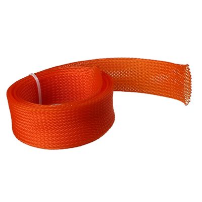 Heyiarbeit Braided Cable Sleeve 25mm x 1m PET Expandable Insulation Nylon Wire Protector Cable Sheath,Orange Flexible Wire Mesh Sleeve