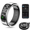 MagLoop Smart Ring Health Tracker for Men/Women with LED Dispay Screen,Fitness Ring Sleep Tracker,Fast Charging,for Pedometer Exercise,Monitor Sleep,Heart Rate, Stress,Waterproof (Silver,9) view 1