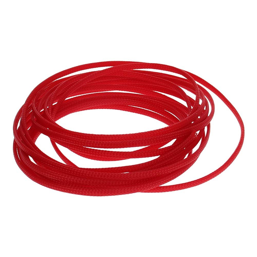 Heyiarbeit Braided Cable Sleeve 4mm x 5m PET Expandable Insulation Nylon Wire Protector Cable Sheath,Red Flexible Wire Mesh Sleeve