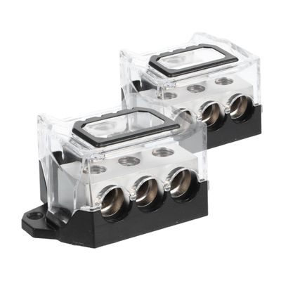 GLEAVI 2pcs Splitter Ground Distribution Block Way Copper Amplifier Connection for Car Audio Construction Easy Installation Stable Output for Enhanced Audio Quality