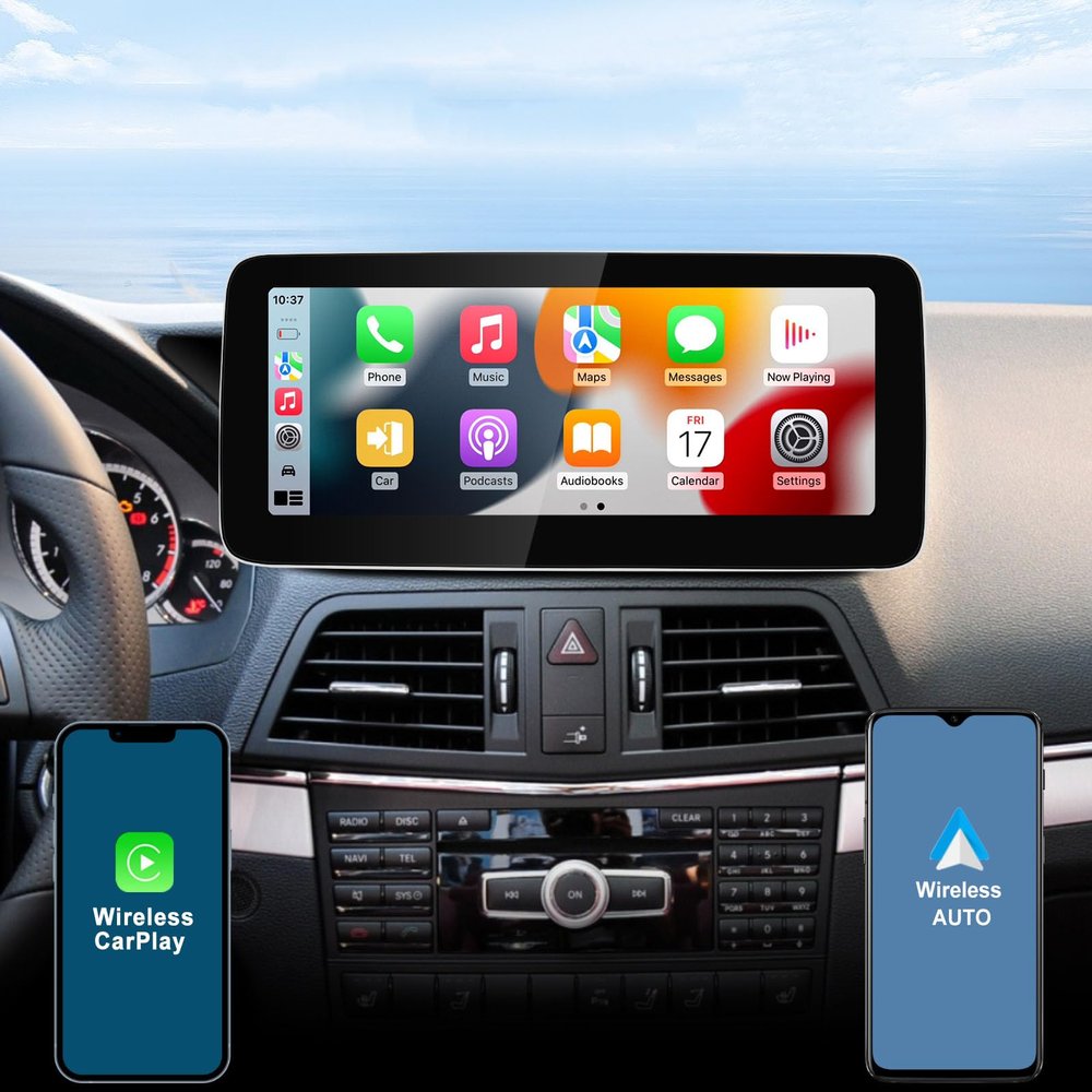 10.25" CarPlay Screen Android Auto for Benz E Class A207 W207 S207 2013-2015 Years NTG 4.5, Car Stereo Multimedia Radio Receiver (4+32GB)