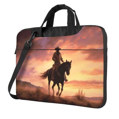 STVYUKL Cowboy West Laptop Shoulder Bag For Men Women Briefcase Messenger Bag W/Strap Handle Waterproof Laptop Sleeve Bag 15.6 Inch