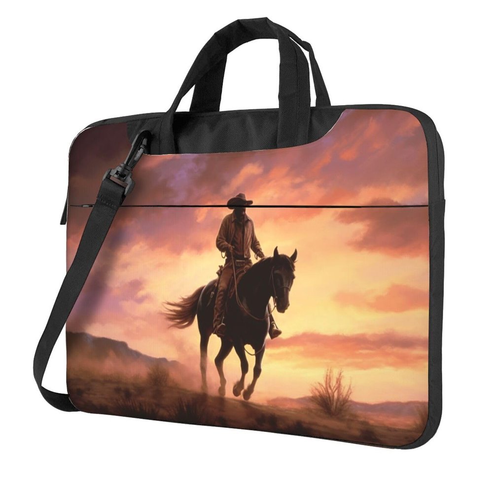 STVYUKL Cowboy West Laptop Shoulder Bag For Men Women Briefcase Messenger Bag W/Strap Handle Waterproof Laptop Sleeve Bag 15.6 Inch