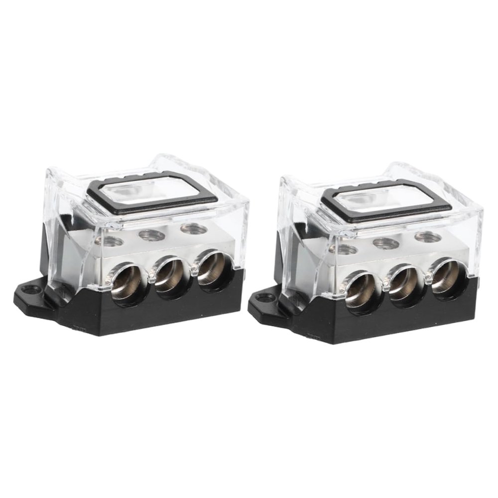 STOBAZA 2pcs Car Audio Power Splitter Block Negative Fuse Holder Easy Install for Car Stereo System