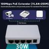 Bloepum 4 Port POE Extender 100Mbps 1 in 4 Out 250 Meters Network Switch Repeater IEEE802.3af/At for PoE Switch NVR IP Camera view 3
