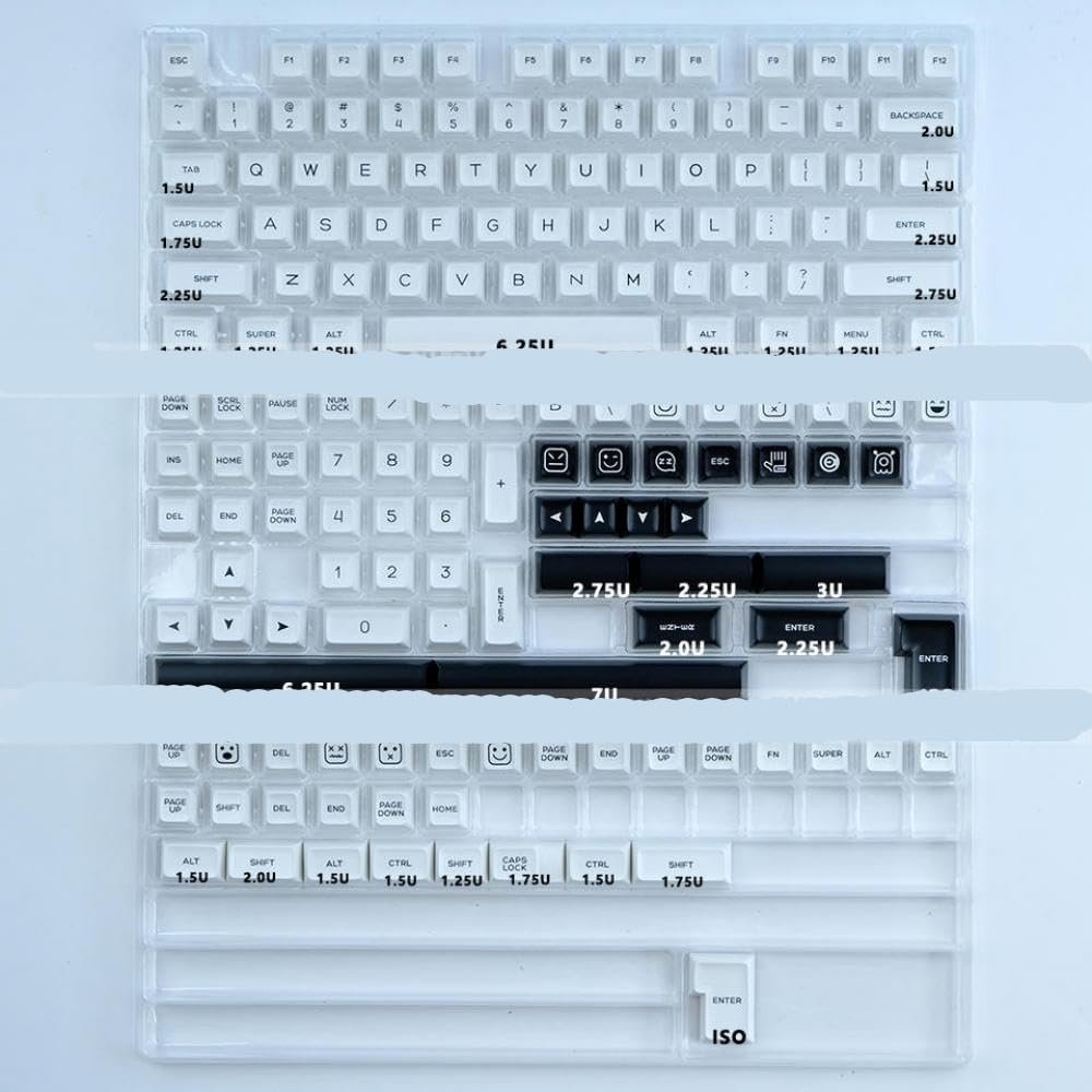 APOJHGF KBDiy SA Profile Keycap Set PBT Double Shot ISO Enter 7U Spacebar Compatible with Custom Mechanical Keyboard Kits(GMK Bow)