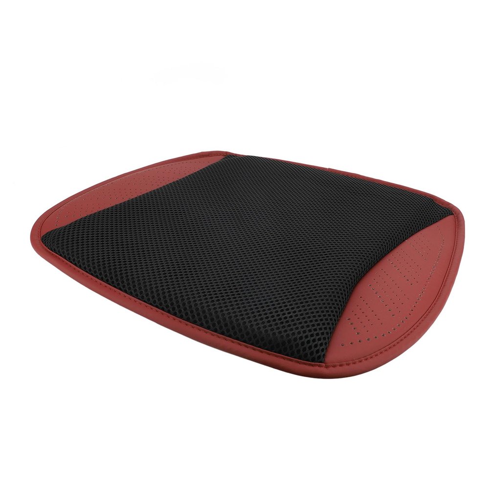 AYNEFY USB Cooling Seat Cushion, 8 High Speed Fans for Rapid Cooling, Skin Friendly Ice Silk Mesh, Universal USB Connector, Three Adjustable Fan Speeds, Machine Washable (Full Black) (Red Black)