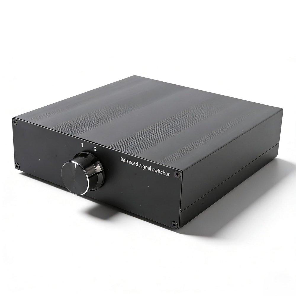 1 in 2 Out Stereo Audio HiFi XLR Sound Source Signal Box Audio Switcher Selector Splitter Box