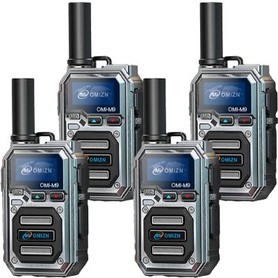 OMIZN M9 Global Walkie Talkie Unlimited Range, 4G LTE PTT Two-Way Radio with Pre-Installed SIM, Lifetime Free, AES256 Encryption, IP65 Waterproof, Noise Reduction, Built-in Flashlight