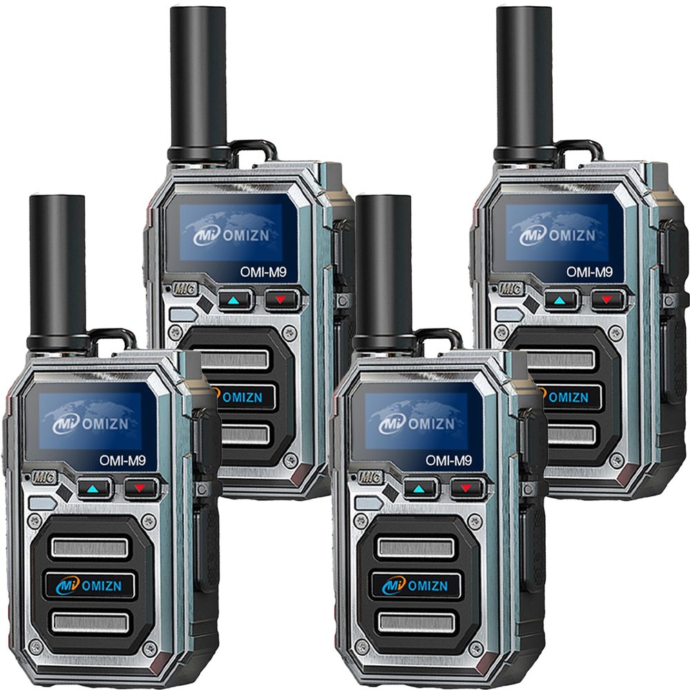 OMIZN M9 Global Walkie Talkie Unlimited Range, 4G LTE PTT Two-Way Radio with Pre-Installed SIM, Lifetime Free, AES256 Encryption, IP65 Waterproof, Noise Reduction, Built-in Flashlight
