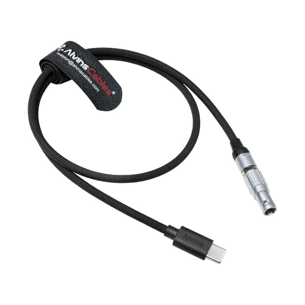 Alvin's Cables Braided USB-C Type-C to 2 Pin 12V Fast Charging Power Cable for Tilta|Teradek|SmallHD|Z-CAM|Blackmagic Pyxis 60cm|24inches