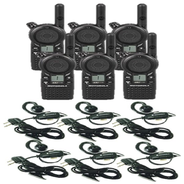 Motorola CLS1110 Two-Way Radios 6 Pack with Headsets  1-Watt UHF Walkie Talkies with Earpieces  Compact Business Radios for Retail, Hospitality, and Schools (Renewed)