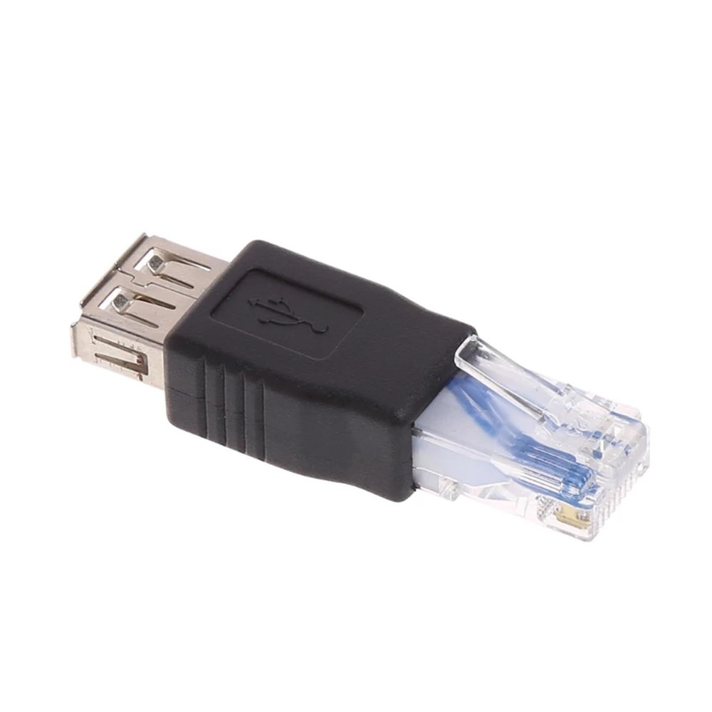 ACGTUY 1/2PCS Ethernet to USB Adapter RJ45 Ethernet Male to USB Female Converter 10Mb/100Mbs Network Connector for Laptops Computers(Black 1pc)