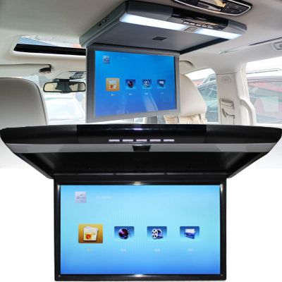 17.3 in Car Stereo Player,Car Overhead Flip Down Monitor,Full Viewing Ceiling Hd Digital Tv,with Remote Control (Black)
