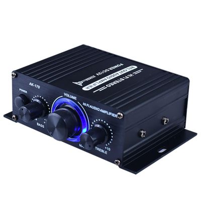 Aluminum Alloy Audio Power Amplifier Max 200W+200W 2CH HiFi Stereo AMP Speaker Amp Receiver