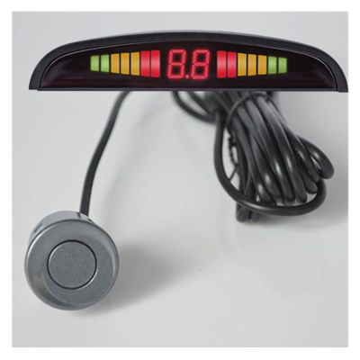 Car Parktronic LED with 4 Sensors Reverse Backup Car Parking Radar Monitor Detector System Backlight Display Sensors Radar System(Silver)