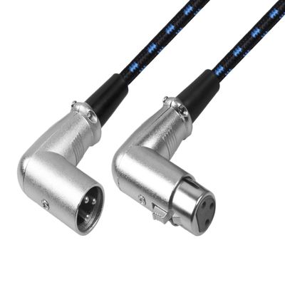 Right Angled 3-Pin XLR to XLR Audio Cable, 90-Degree XLR M-F Mic Balanced Cord for Microphone, Pro, DJ Extension Cable(XLR M-F,1m)