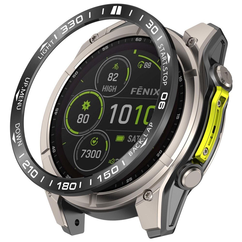 AISPORTS Bezel Styling Compatible with Garmin Tactix 8 51mm Solar Bezel Ring Adhesive Cover Scratch Resistant Stainless Steel Metal Bezel Loop Protective Case Cover for Garmin Tactix 8 51mm Solar