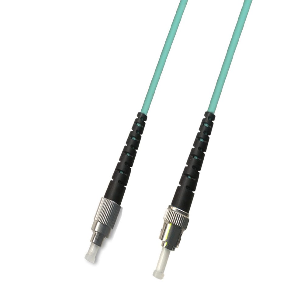 Ultra Spec Cables 2 Feet Multimode Simplex 10 Gigabit (10Gb) Aqua OM3 Fiber Optic Patch Cable Cord (50/125) - FC to ST