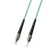 Ultra Spec Cables 2 Feet Multimode Simplex 10 Gigabit (10Gb) Aqua OM3 Fiber Optic Patch Cable Cord (50/125) - FC to ST view 1