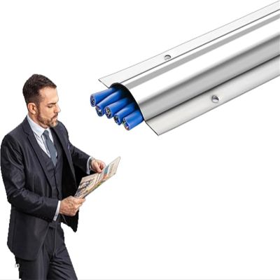 39'' Long Stainless Steel Cable RacewayCord Concealer System Cable Hider/Cable Cover Channel For Driveway Conference Room Home Floor - Hold 3-40 Wires, Wire Molding For Electrical Wiring(Holds 6 wire